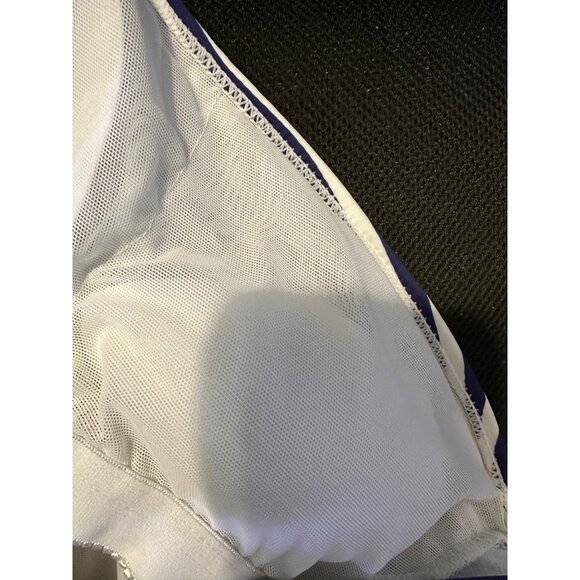 Jones NY white and navy striped one shoulder bathing swimsuit one shoulder NEW S - Picture 6 of 7